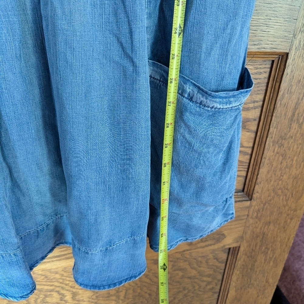 NWT White Birch Oversized Denim Overall Dress Elastic Paneling Size L - Picture 5 of 10